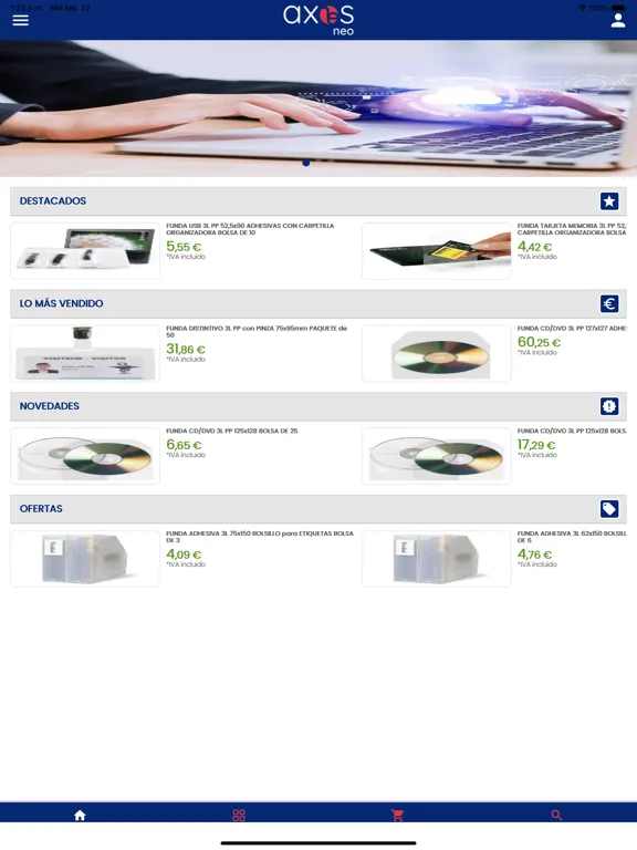 Скриншоты Axos Neo Ecommerce iPad 