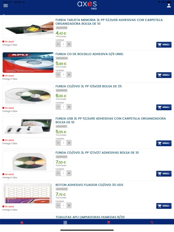 Скриншоты Axos Neo Ecommerce iPad 