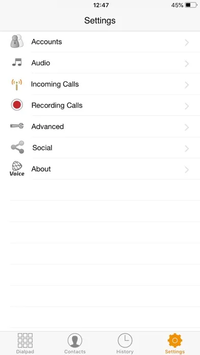 ภาพหน้าจอของ Axxess Voice