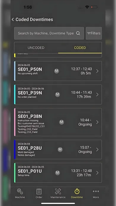Capturas de pantalla de Axxos OEE Mobile