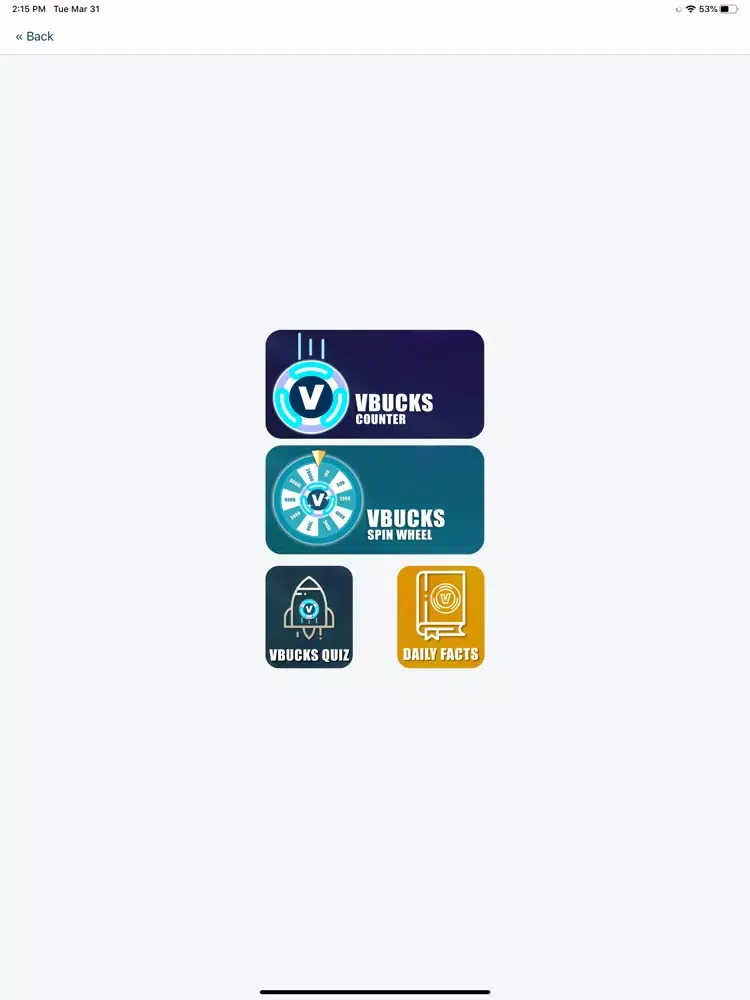 Zrzuty ekranu Vbucks Spin Wheel for Fortnite iPad 