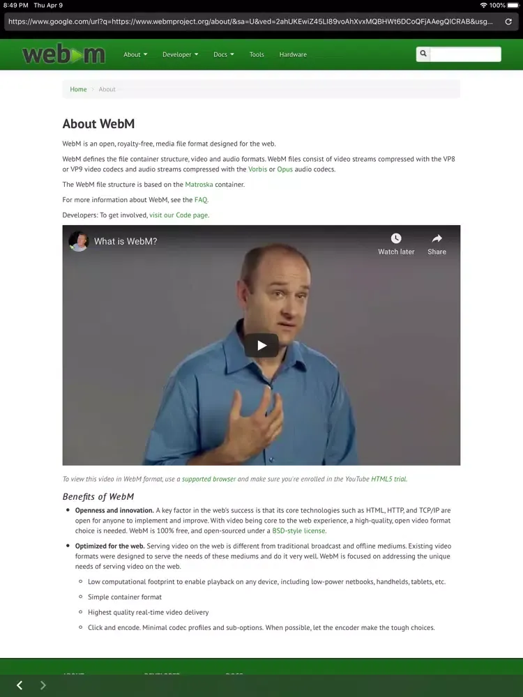 تصاویر Fast Webm Browser iPad 