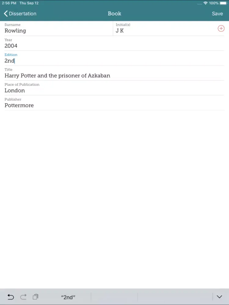 Capturas de pantalla de Easy Harvard Referencing iPad 