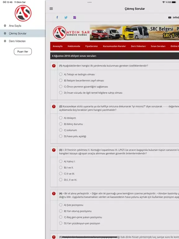 Capturas de pantalla de AYDINSARI SÜRÜCÜ KURSU iPad 