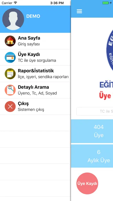 EBS Üye Takip Screenshots
