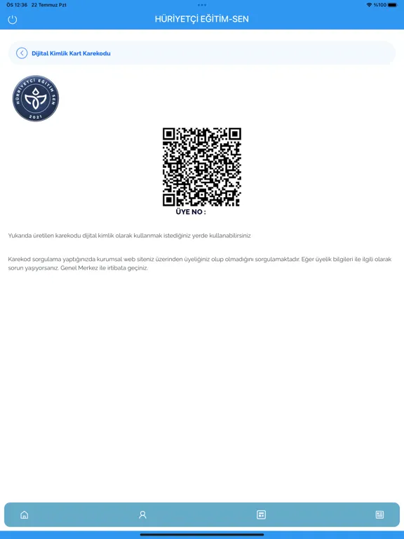 Zrzuty ekranu HÜR-SEN Dijital Kimlik iPad 