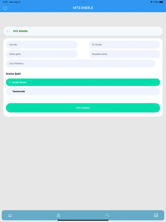 MTS Enerji Üye Takip iPad 应用截图