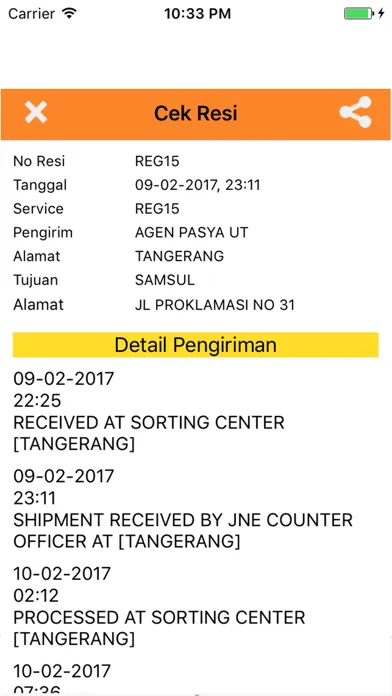 Capturas de pantalla de Cek Resi dan Ongkir Kiriman