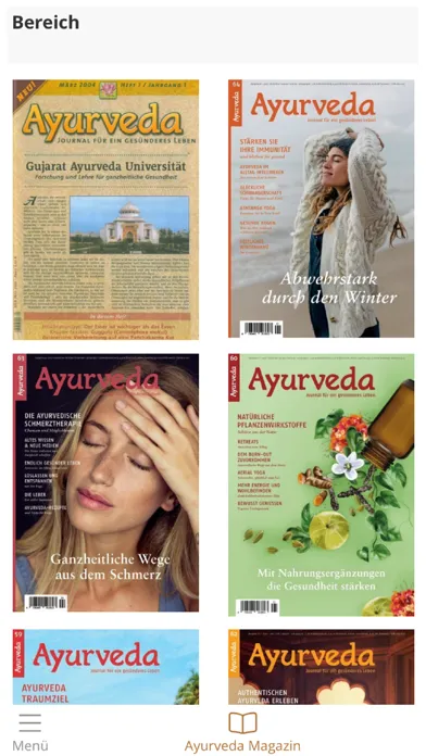 Capturas de tela do Ayurveda Journal