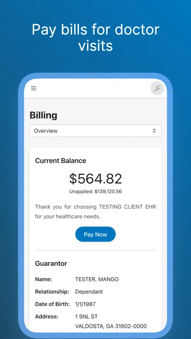 Captures d'écran de myHealthspot