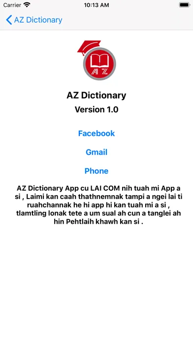 Zrzuty ekranu AZ Dictionary