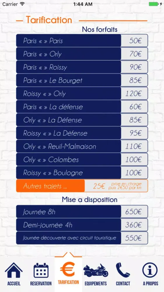 Taxi Moto Roissy CDG Ekran Görüntüleri