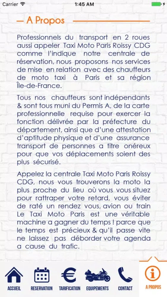 Taxi Moto Roissy CDG Ekran Görüntüleri