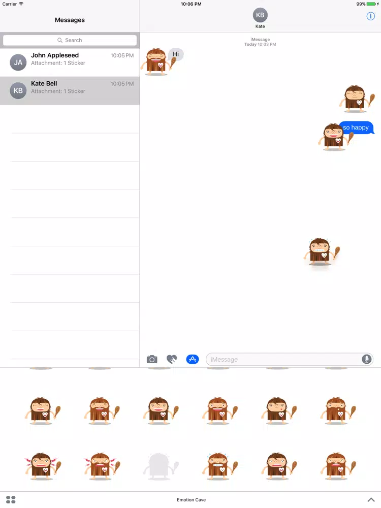 تصاویر Emoticon Cave - Stickers iPad 