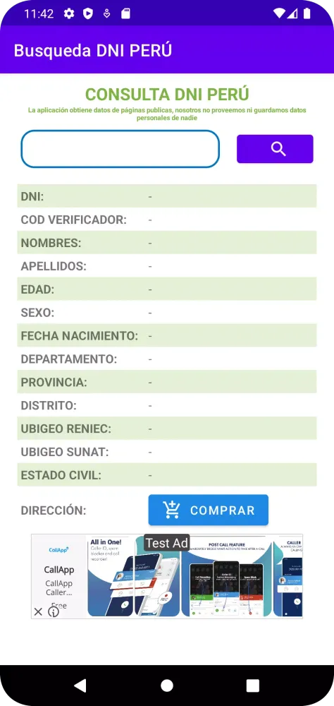 Búsqueda DNI PERÚ Screenshots