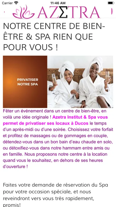 Captures d'écran de Azetra Institut & Spa