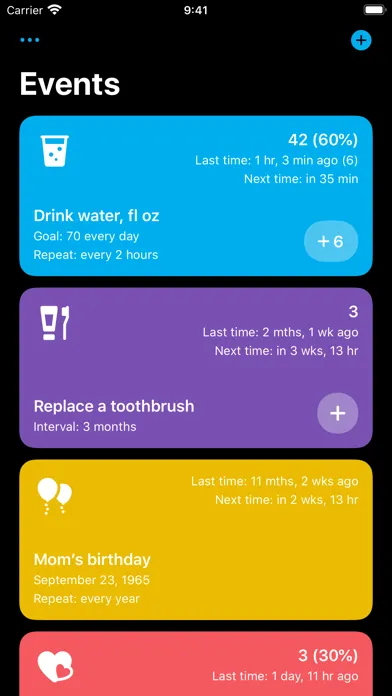 Events - Habit Tracker स्क्रीनशॉट