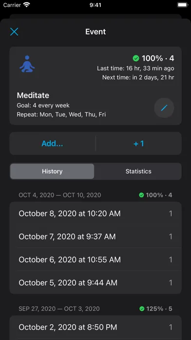 Events - Habit Tracker स्क्रीनशॉट