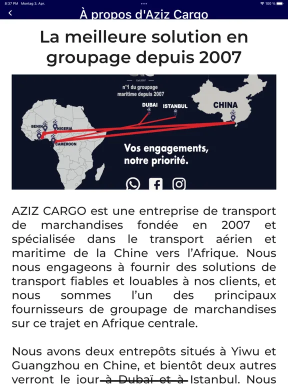 Zrzuty ekranu aziz cargo iPad 