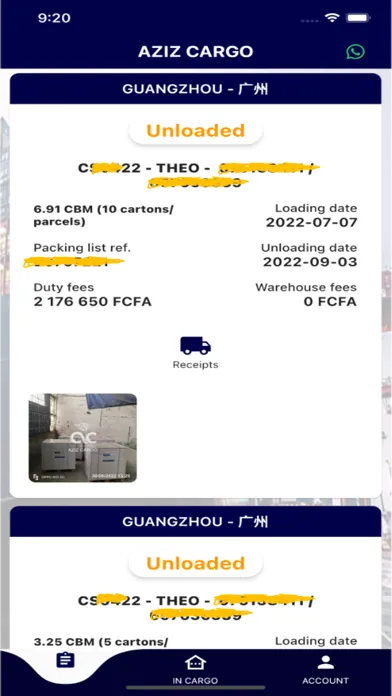 Zrzuty ekranu aziz cargo