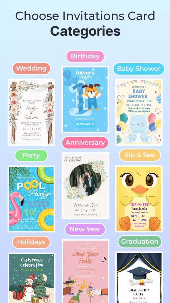 Invitation Maker & Card Design Screenshots