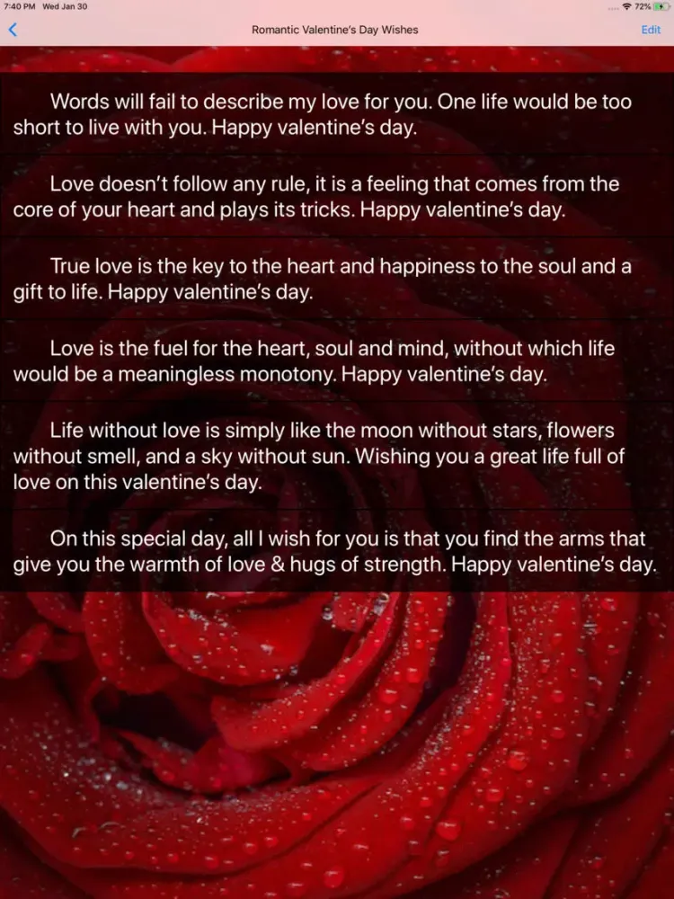 Valentine Day Wallpaper Quotes iPad  স্ক্রিনশট