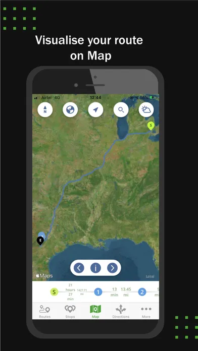 Tangkapan skrin Azuga Routes