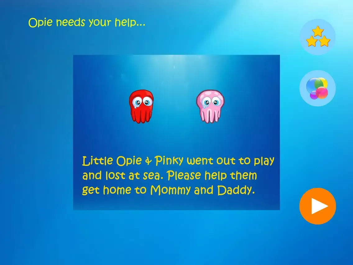 Tangkapan layar Baby Octopus Goes Home iPad 