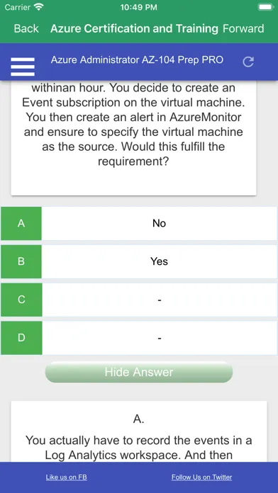 Tangkapan skrin Ace Azure Administrator Exam