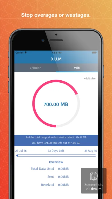 DUM Data usage manager-Track network data usage,Monitor mobile data plan manager স্ক্রিনশট