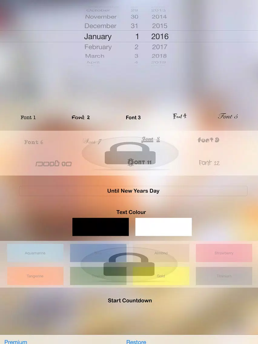 Event Count Down App iPad  Screenshots