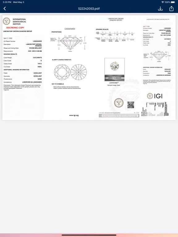 IGI Certificate iPad 應用截圖