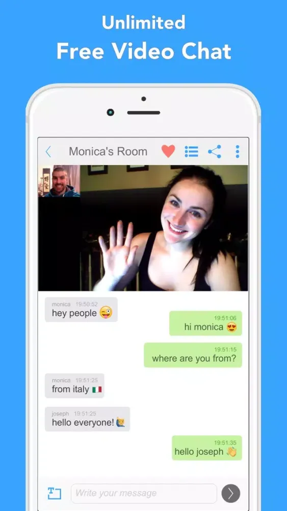 B-Messenger Video Chat Screenshots