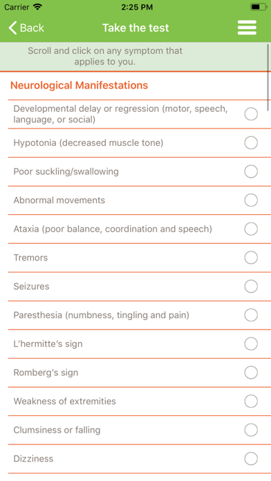 ภาพหน้าจอของ B12 Deficiency - risk checker