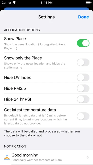 SG Weather Application سکرین شاٹس