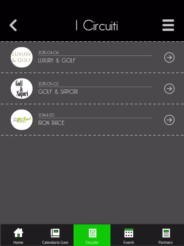 Tangkapan layar OneGolf iPad 