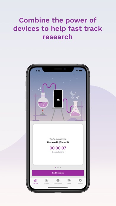 Capturas de tela do DreamLab - Powering Research