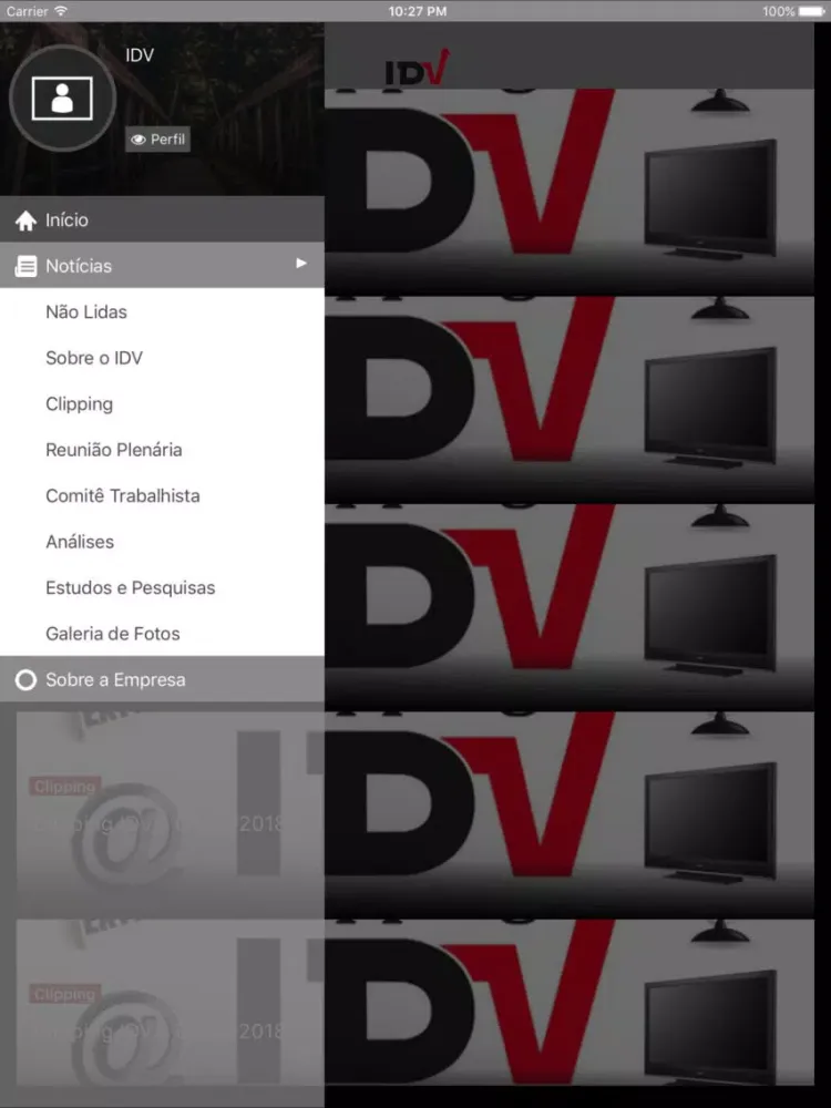 ภาพหน้าจอของ IDV Comunica iPad 