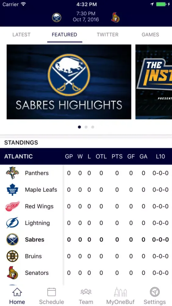 Screenshot di Buffalo Sabres Mobile