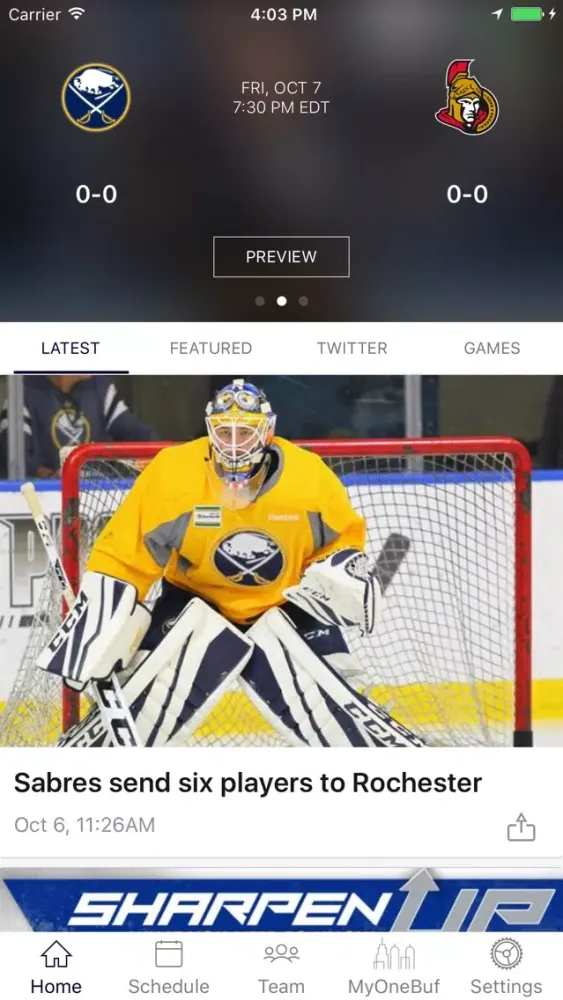 Screenshot di Buffalo Sabres Mobile