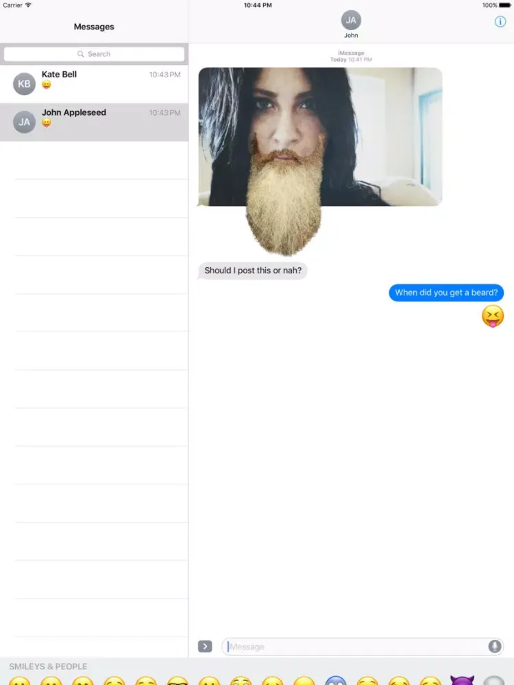 ภาพหน้าจอของ BeardMe: Beard & Mustache Stickers iPad 