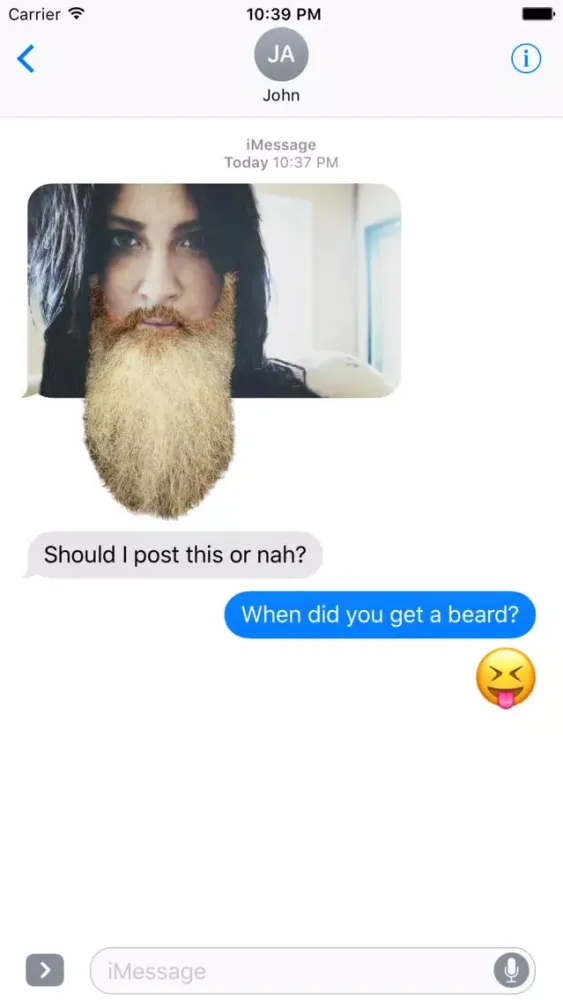 ภาพหน้าจอของ BeardMe: Beard & Mustache Stickers