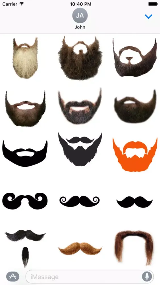 ภาพหน้าจอของ BeardMe: Beard & Mustache Stickers