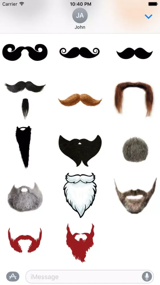 ภาพหน้าจอของ BeardMe: Beard & Mustache Stickers