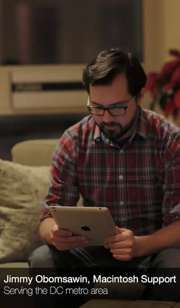 Screenshot di Jimmy Obomsawin, independent support for Apple, Macintosh, and iPhone in the Washington DC area