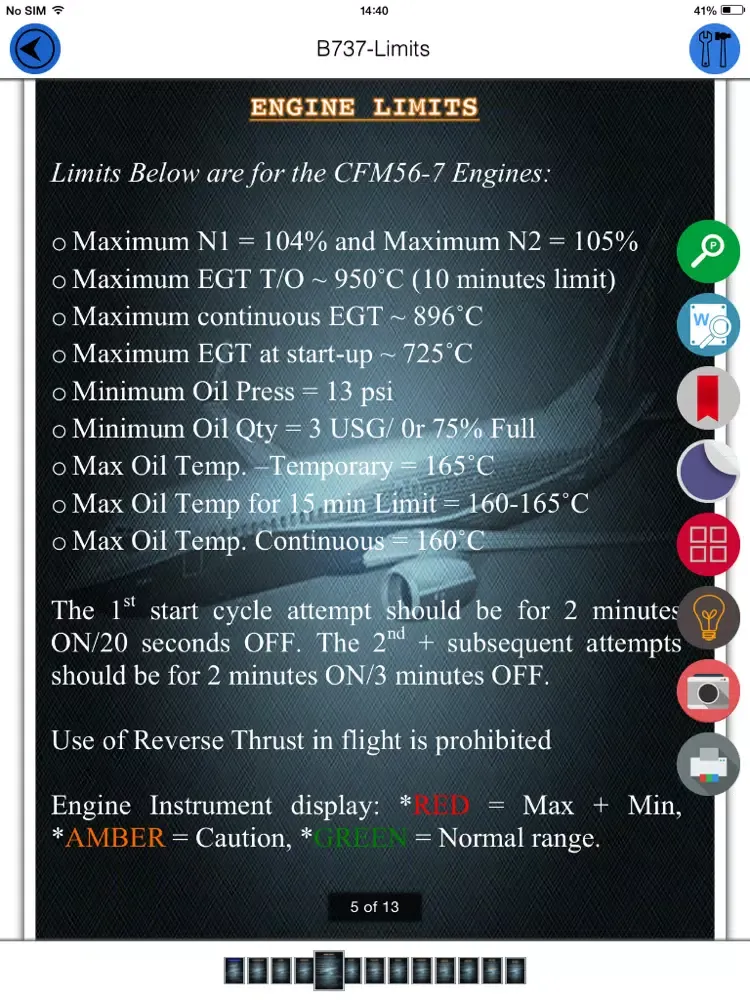 B737-Limits iPad  스크린샷