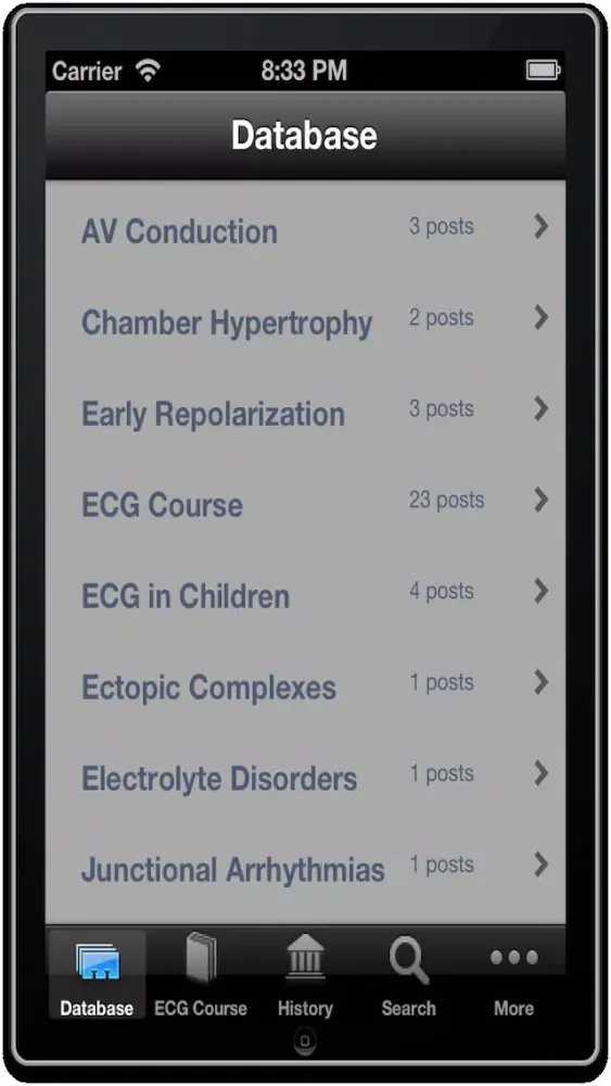 Capturas de pantalla de ECG Database