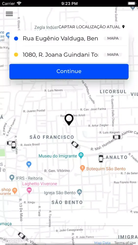 Capturas de tela do MOBI Bento