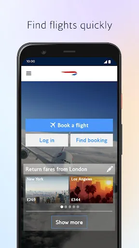 Captures d'écran de British Airways