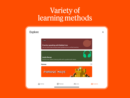 Tangkapan layar Babbel - Language Learning iPad 
